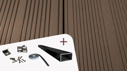 Set completo TitanWood 4m XL plancia marrone scuro marrone scuro 61m² incl. Alu-UK