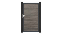 recinzione a innesto planeo Gardence in PVC - Grey-Brown Oak incl