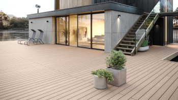 planeo WPC decking plank - massello crema - liscio/testurizzato